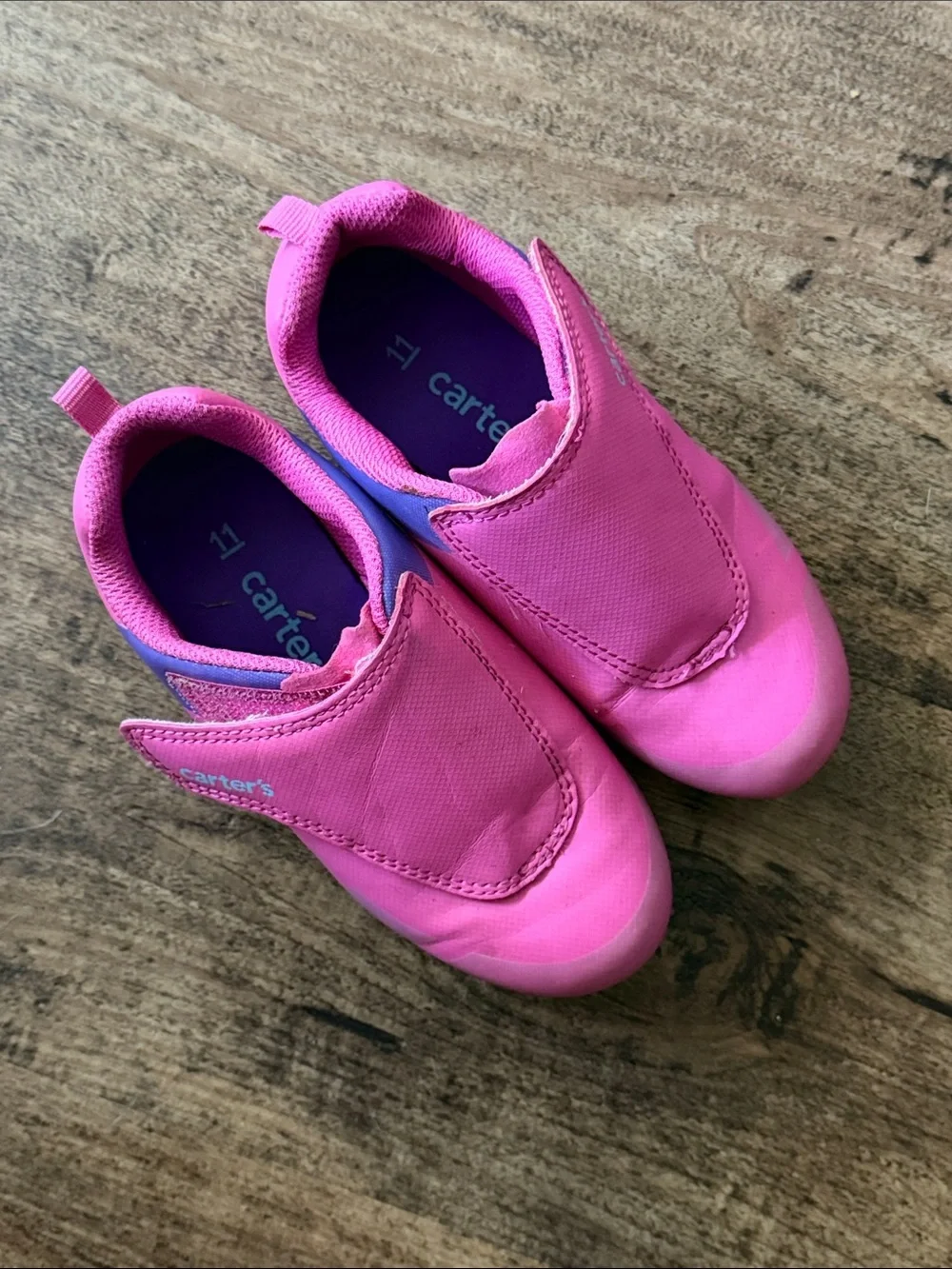Carter's Bright Pink Slip-On Kids Cleats size toddler 11